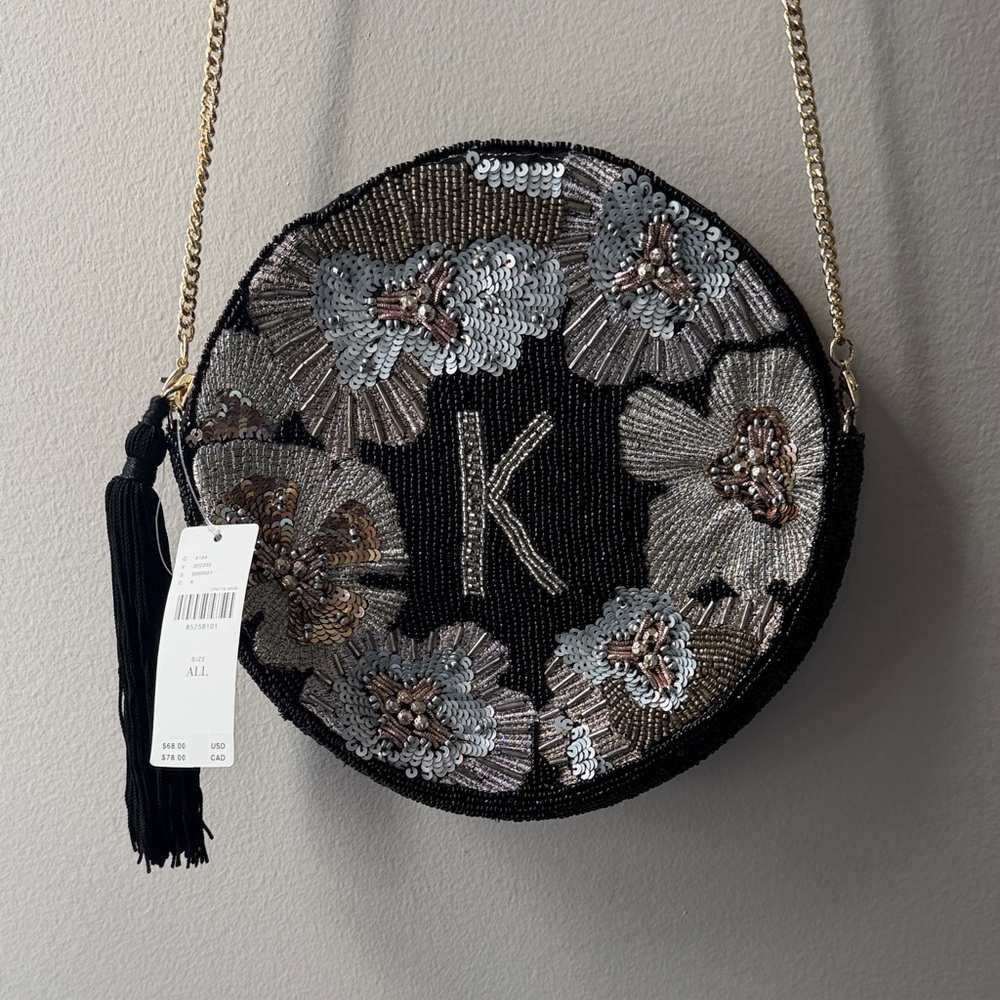 Anthropologie - Black and metallic Beaded Women's Bag